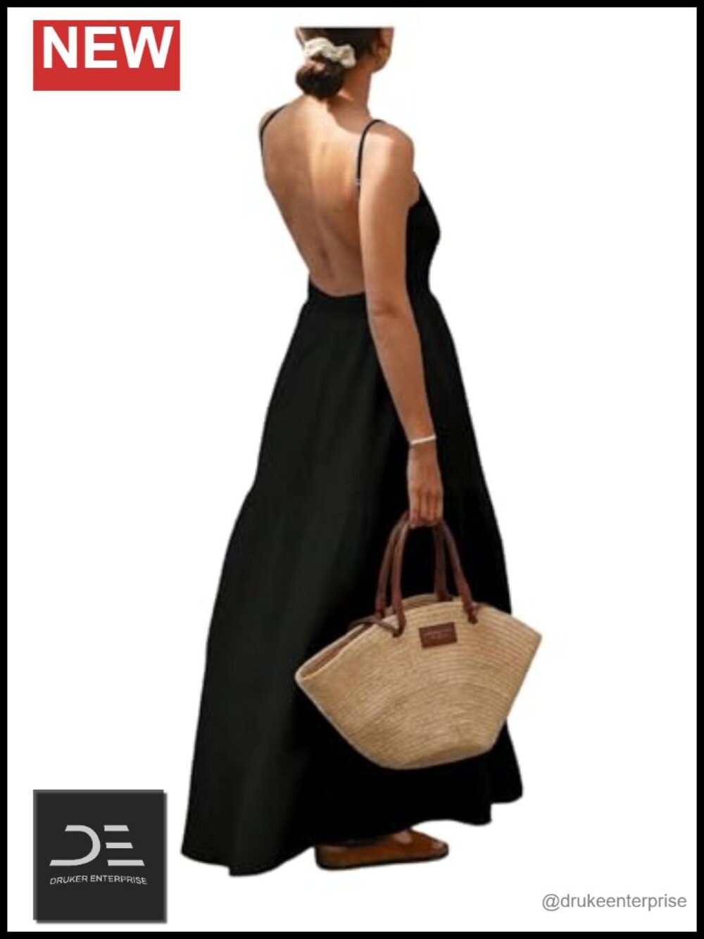 Women's Open Back Tiered Cocktail Maxi Dress Backless Cami Sleeveless